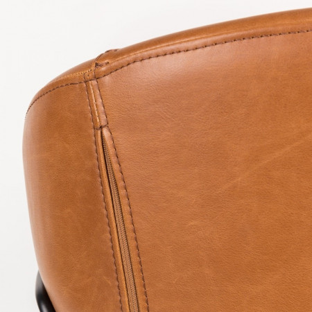 Chaise de salle à manger design en simili cuir marron - Feston 