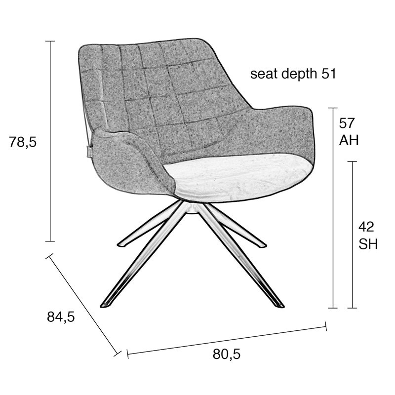 Fauteuil design avec accoudoirs bi-matière - Doulton 