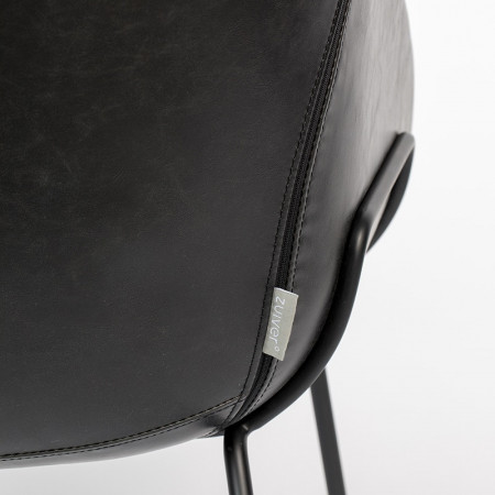 Fauteuil design simili cuir noir - Feston 