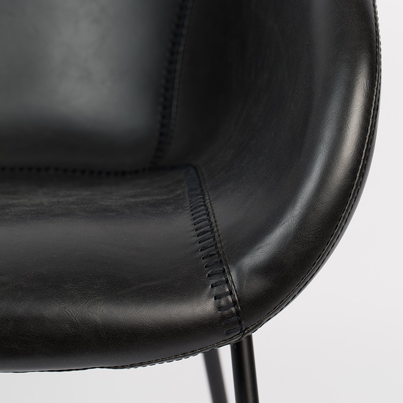 Fauteuil design simili cuir noir - Feston 