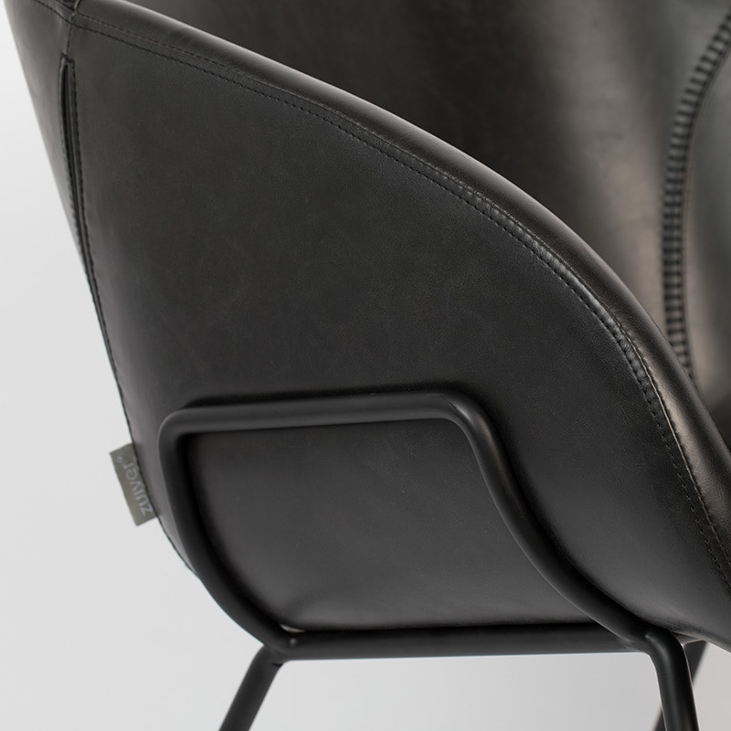 Fauteuil design simili cuir noir - Feston 