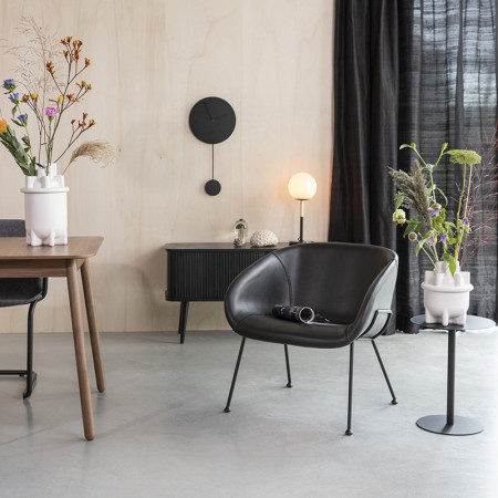 Fauteuil design simili cuir noir - Feston 