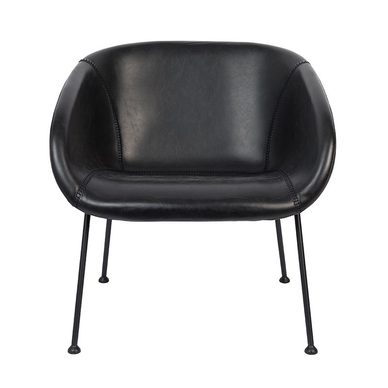 Fauteuil design simili cuir noir - Feston 