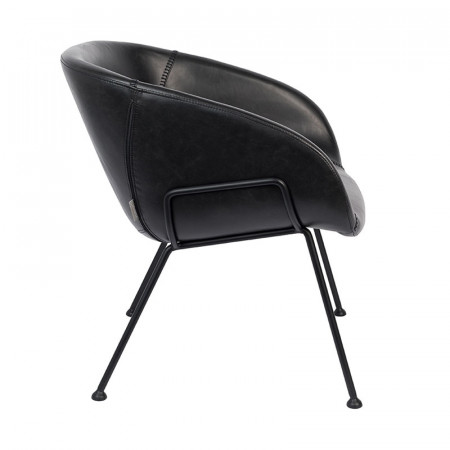 Fauteuil design simili cuir noir - Feston 