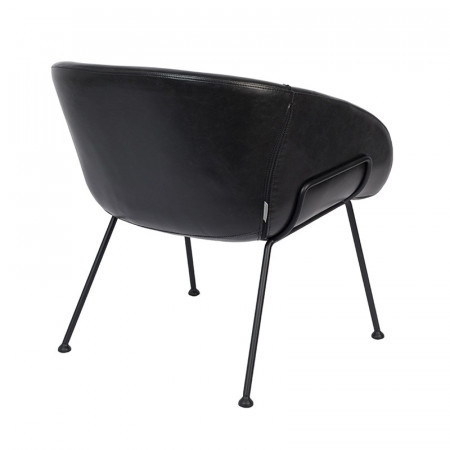 Fauteuil design simili cuir noir - Feston 