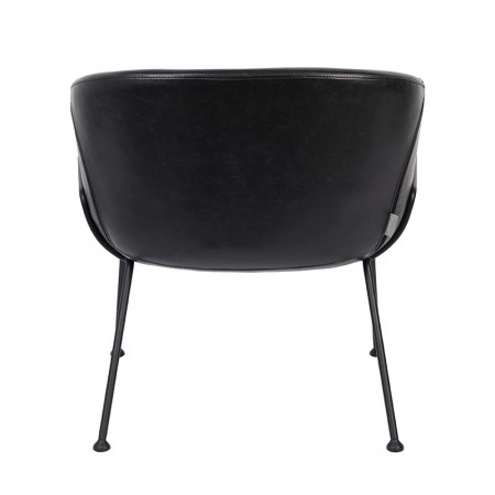 Fauteuil design simili cuir noir - Feston 