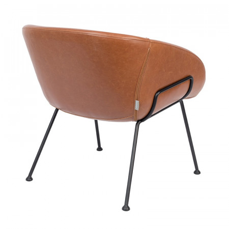 Fauteuil design simili cuir marron - Feston 