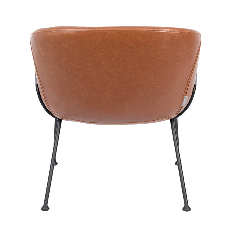 Fauteuil design simili cuir marron - Feston 