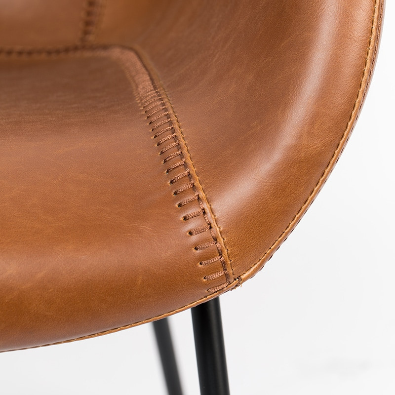 Fauteuil design simili cuir marron - Feston 