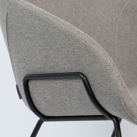 Fauteuil gris clair design en tissu - Feston 