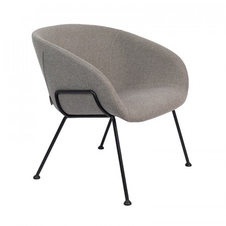 Fauteuil design gris clair en tissu Feston Zuiver