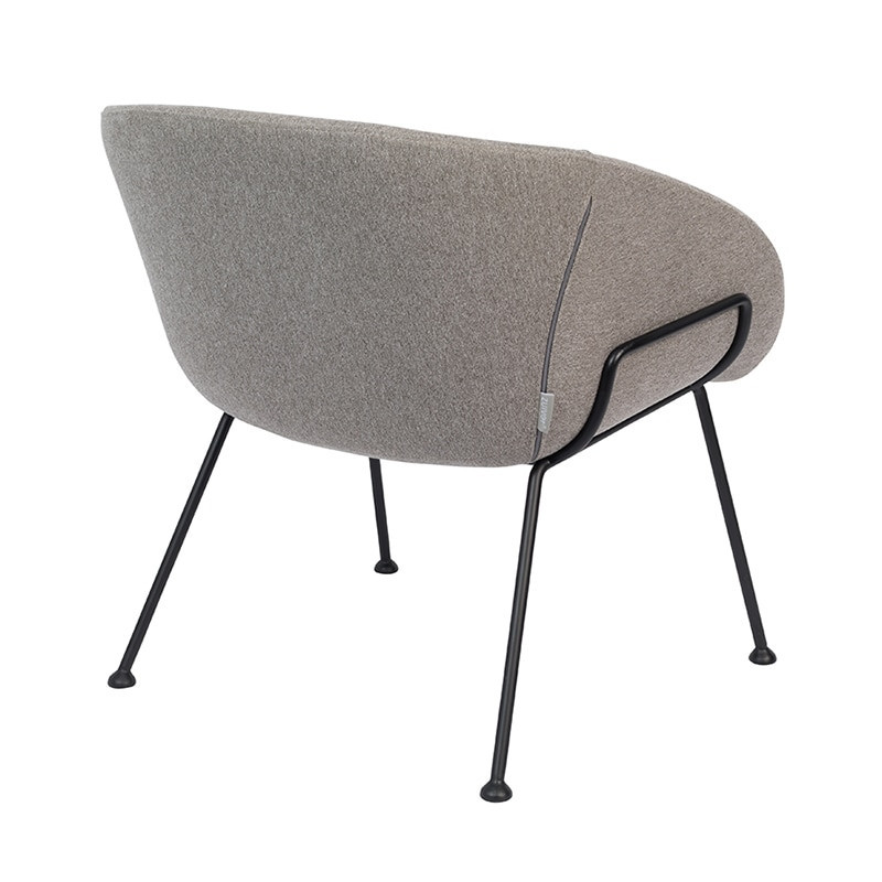 Fauteuil gris clair design en tissu - Feston 