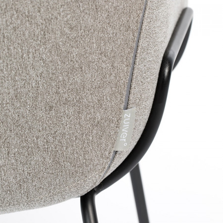 Fauteuil gris clair design en tissu - Feston 