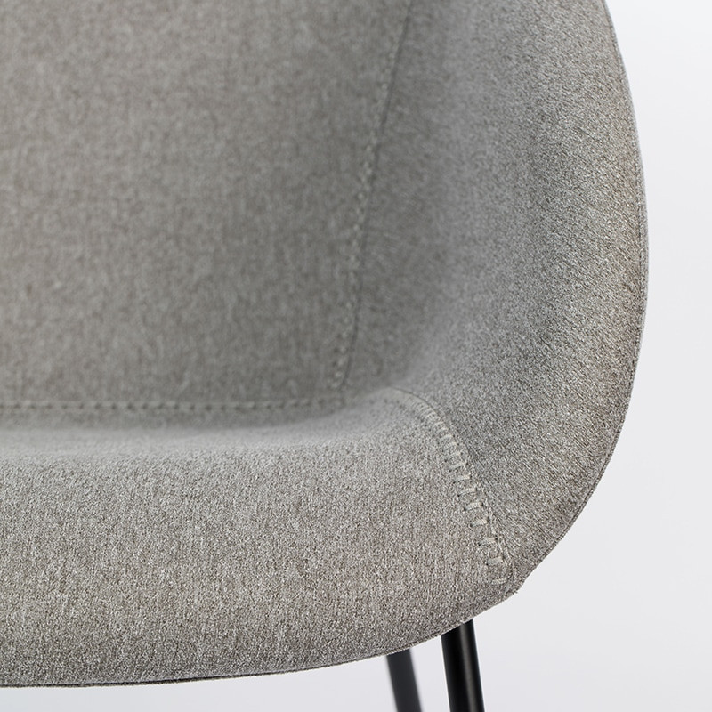 Fauteuil gris clair design en tissu - Feston 