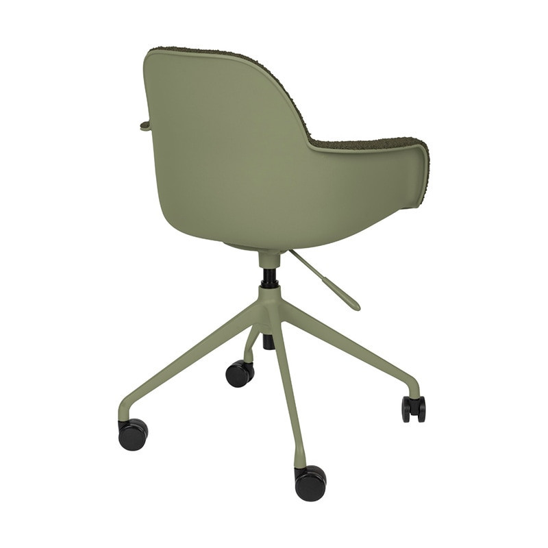 Chaise design tissu bouclé vert kaki - Tedio Référence : CD_Ch02F