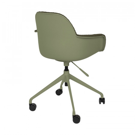 Chaise de bureau design tissu bouclé vert kaki - Albert Référence :  CD_Chb28A-02