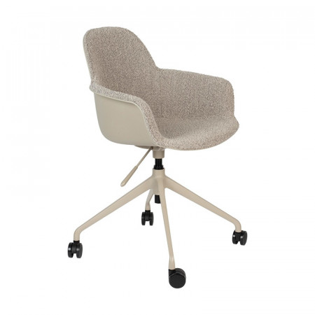Chaise de bureau laine bouclée beige design Albert Zuiver