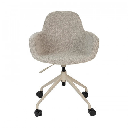 Chaise de bureau design laine bouclée beige - Albert 