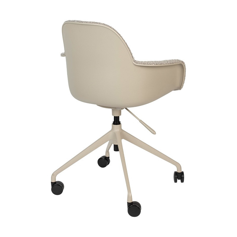 Chaise de bureau design laine bouclée beige - Albert 