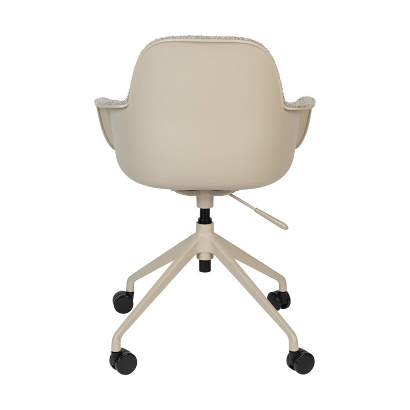 Chaise de bureau design laine bouclée beige - Albert 