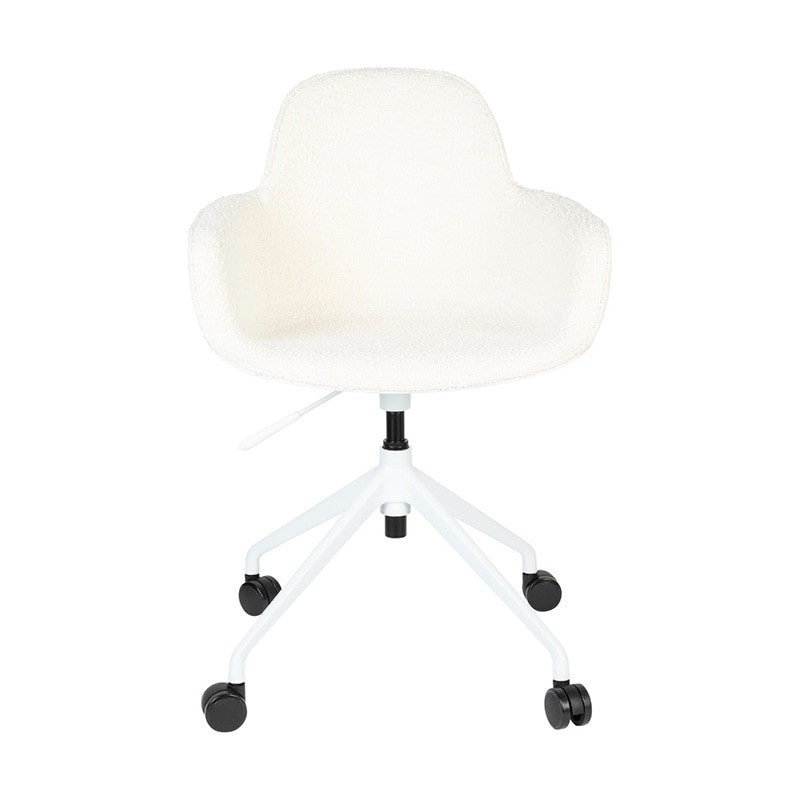 Chaise de bureau design laine bouclée blanche Albert Zuiver