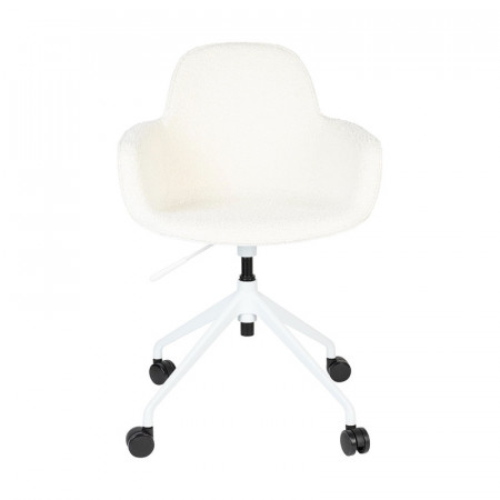 Chaise de bureau design laine bouclée blanche Albert Zuiver
