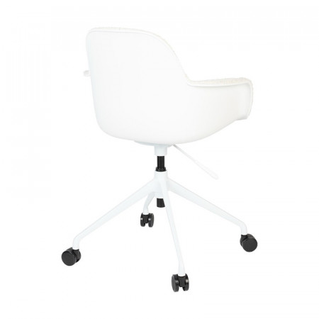 Chaise de bureau design laine bouclée blanche - Albert 