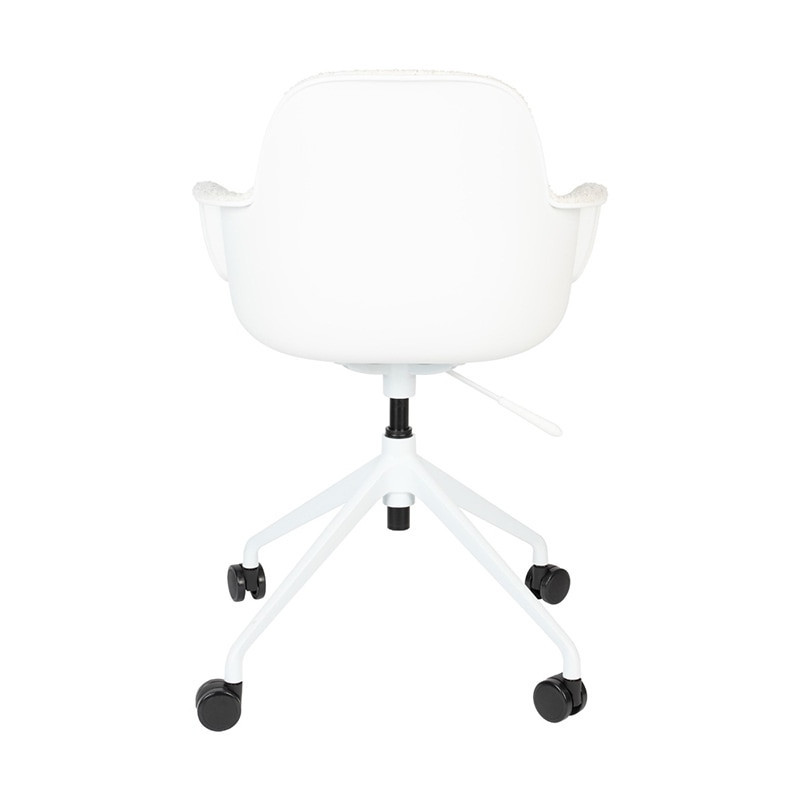 Chaise de bureau design laine bouclée blanche - Albert 