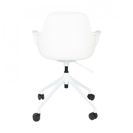 Chaise de bureau design laine bouclée blanche - Albert 
