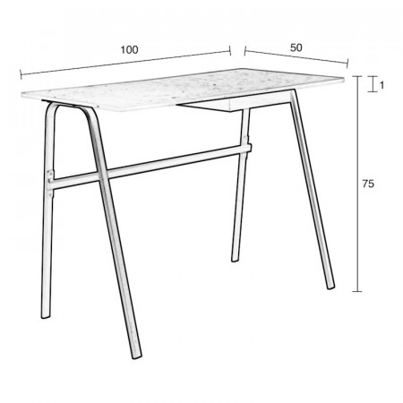 Petit bureau blanc design matière recyclé - Good Référence : CD_Bu47A