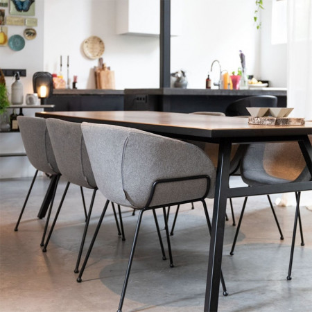 Chaise de salle à manger design grise - Feston