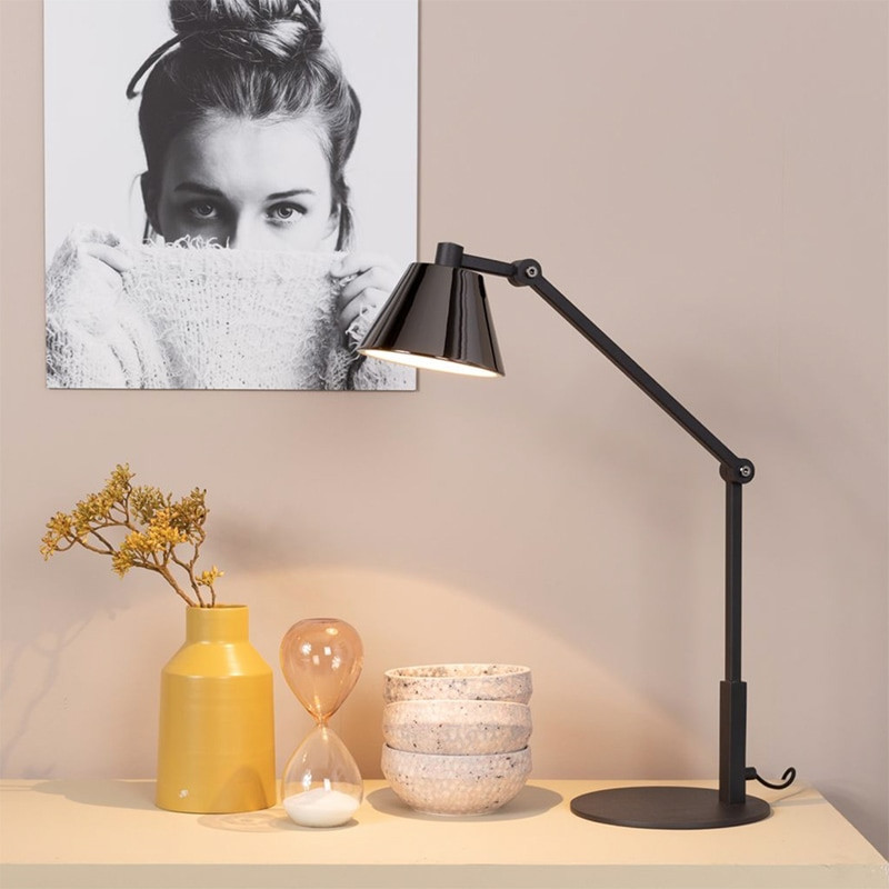 Lampe de bureau noire design tactile - Lub