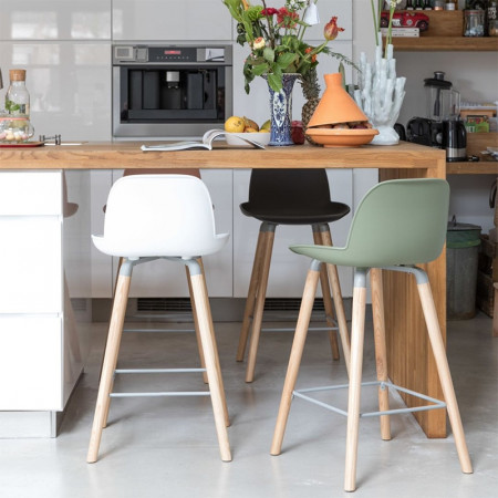 Tabouret de bar scandinave vert kaki - Albert