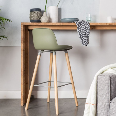 Tabouret de bar scandinave vert kaki - Albert