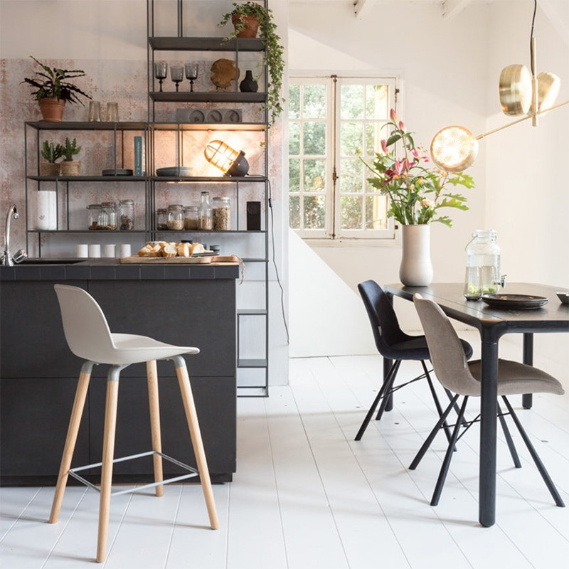 Tabouret de bar scandinave taupe - Albert