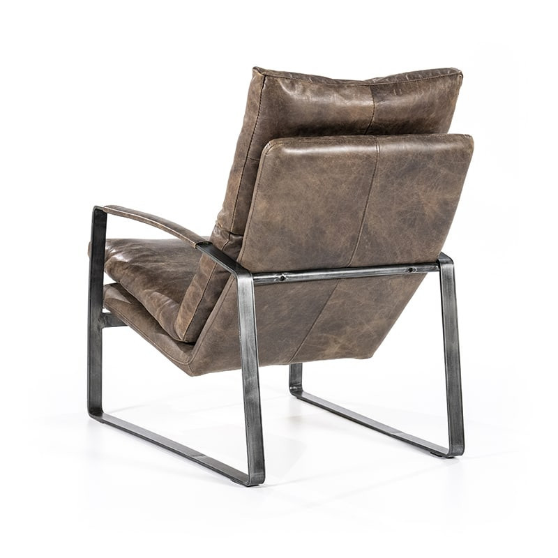 Fauteuil cuir marron vintage confortable - Rex 