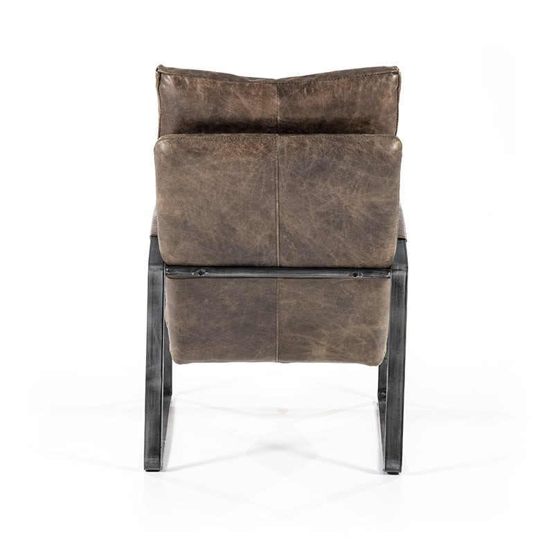 Fauteuil cuir marron vintage confortable - Rex 