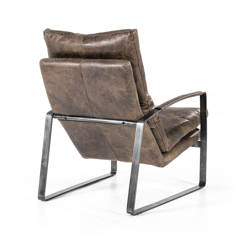 Fauteuil cuir marron vintage confortable - Rex 