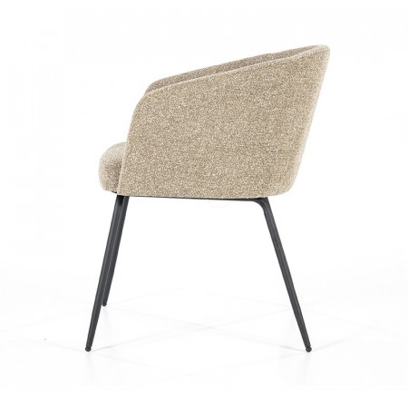 Chaise tissu beige avec accoudoirs design - Lila