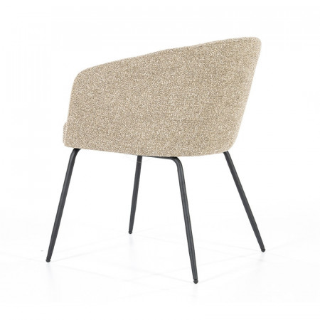 Chaise tissu beige avec accoudoirs design - Lila