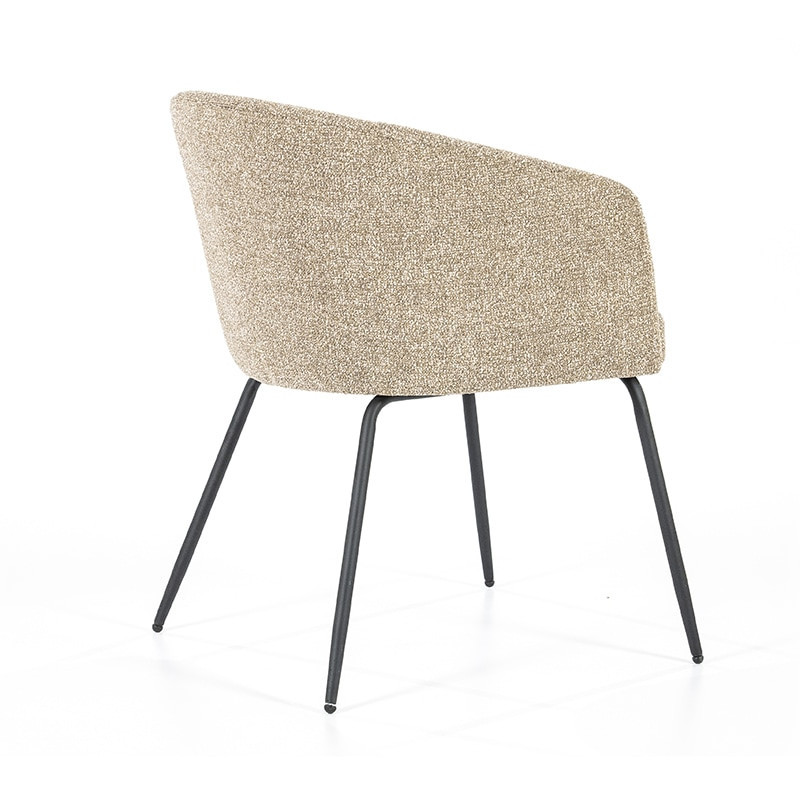 Chaise tissu beige avec accoudoirs design - Lila