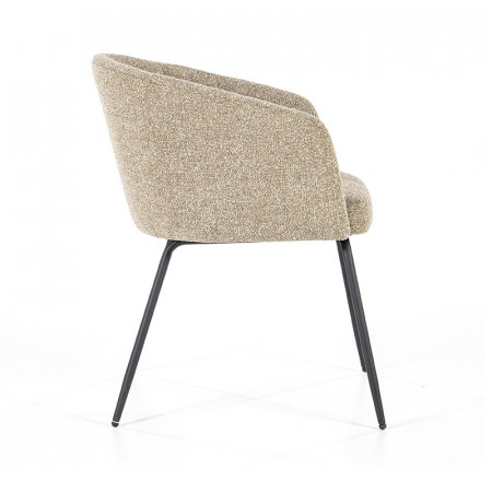 Chaise tissu beige avec accoudoirs design - Lila