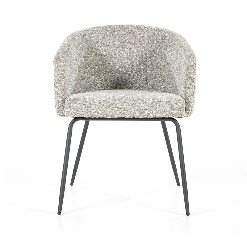 Chaise tissu gris clair avec accoudoirs design - Lila