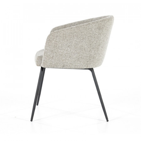 Chaise tissu gris clair avec accoudoirs design - Lila