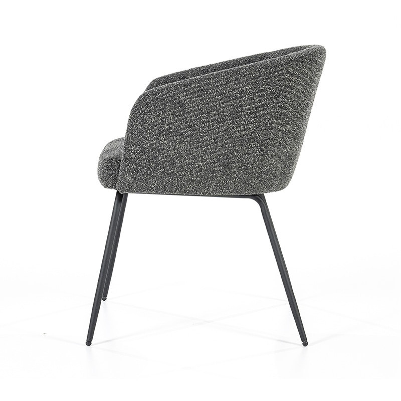 Chaise tissu gris anthracite avec accoudoirs design - Lila