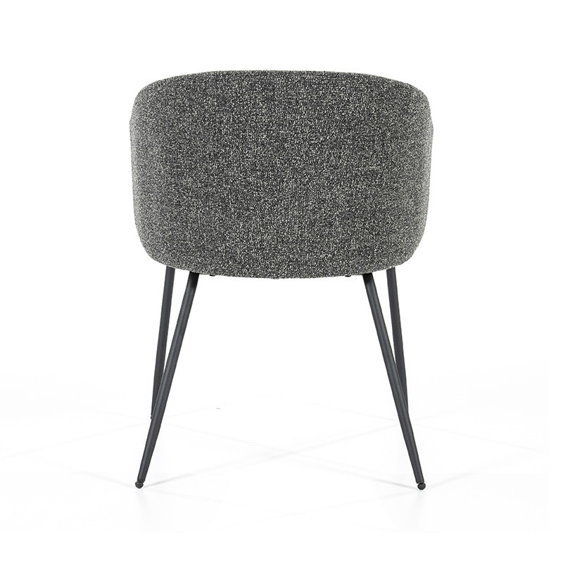 Chaise tissu gris anthracite avec accoudoirs design - Lila