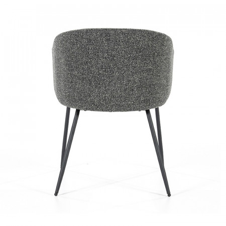 Chaise tissu gris anthracite avec accoudoirs design - Lila