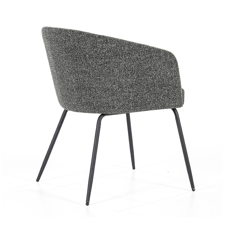 Chaise tissu gris anthracite avec accoudoirs design - Lila