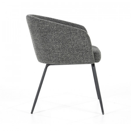 Chaise tissu gris anthracite avec accoudoirs design - Lila