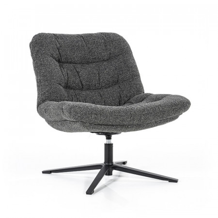 Fauteuil gris anthracite confortable et pivotant - Diane